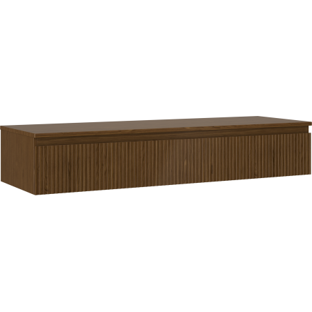 Mexen Rivel dulap baie pentru chiuvetă 140 cm cu blat, 1 sertar, canelat, nuc - 91A20-14023-1-BFC86