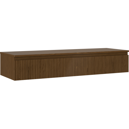 Mexen Rivel dulap de baie sub chiuvetă 140 cm cu blat, 1 sertar, canelat, nuc - 91A20-14023-1-BFC86