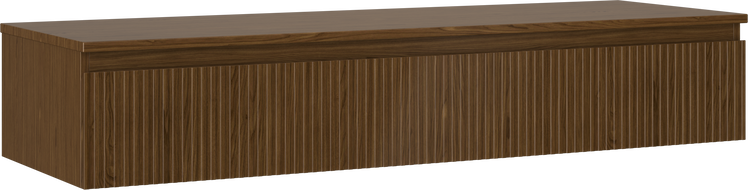 Mexen Rivel 140 cm-es fürdőszobai mosdószekrény munkalappal, 1 fiók, hornyos, dió - 91A20-14023-1-BFC86