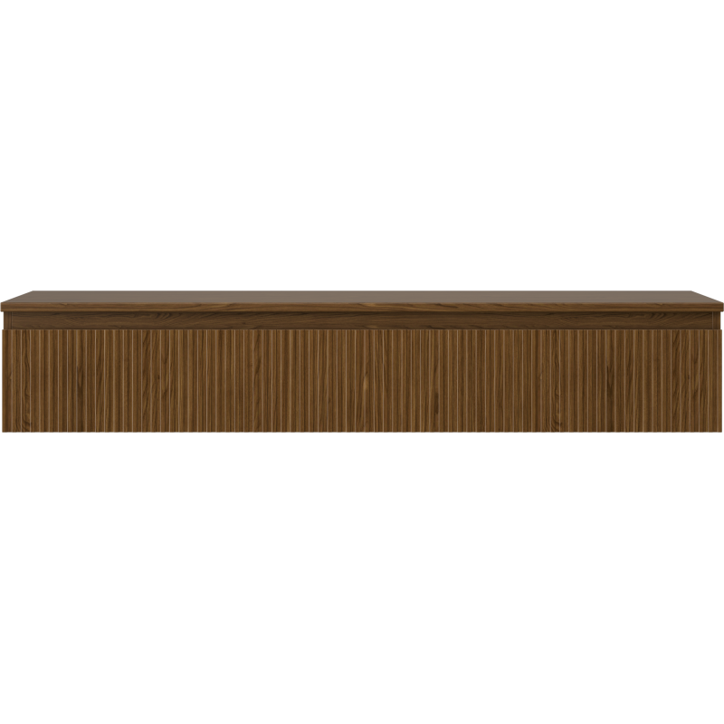 Mexen Rivel dulap de baie sub chiuvetă 140 cm cu blat, 1 sertar, canelat, nuc - 91A20-14023-1-BFC86