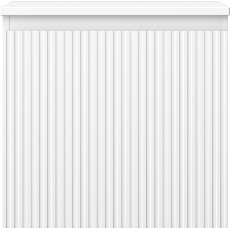 Mexen Rivel fürdőszobai mosdószekrény 50 cm-es lappal, 1 fiókos, bordázott, matt fehér - 91A20-05047-1-BFC01