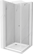 Mexen Lima cabină de duș pliabilă 100 x 100 cm, transparent, crom + cădiță Flat - 856-100-100-01-00-4010
