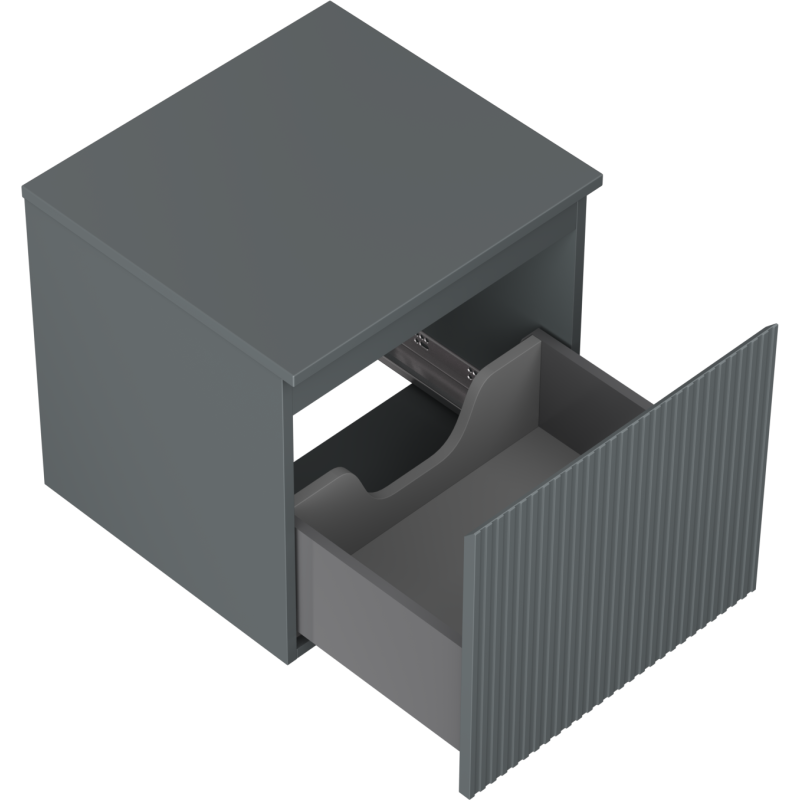 Mexen Rivel dulap baie sub chiuvetă 50 cm cu blat, 1 sertar, canelat, grafit mat - 91A20-05047-1-BFC66