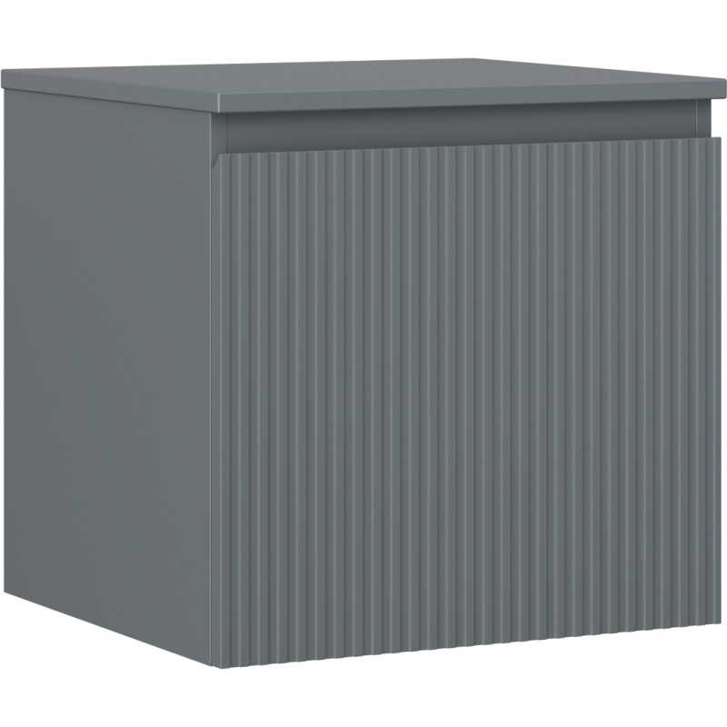 Mexen Rivel dulap baie de 50 cm cu blat, 1 sertar, cu caneluri, grafit mat - 91A20-05047-1-BFC66