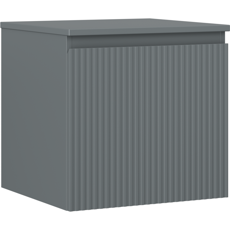 Mexen Rivel mosdó alatti szekrény 50 cm munkalappal, 1 fiók, bordázott, matt grafit - 91A20-05047-1-BFC66