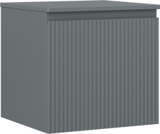 Mexen Rivel 50 cm-es mosdó alatti fürdőszobai szekrény, munkalappal, 1 fiók, bordázott, grafit matt - 91A20-05047-1-BFC66