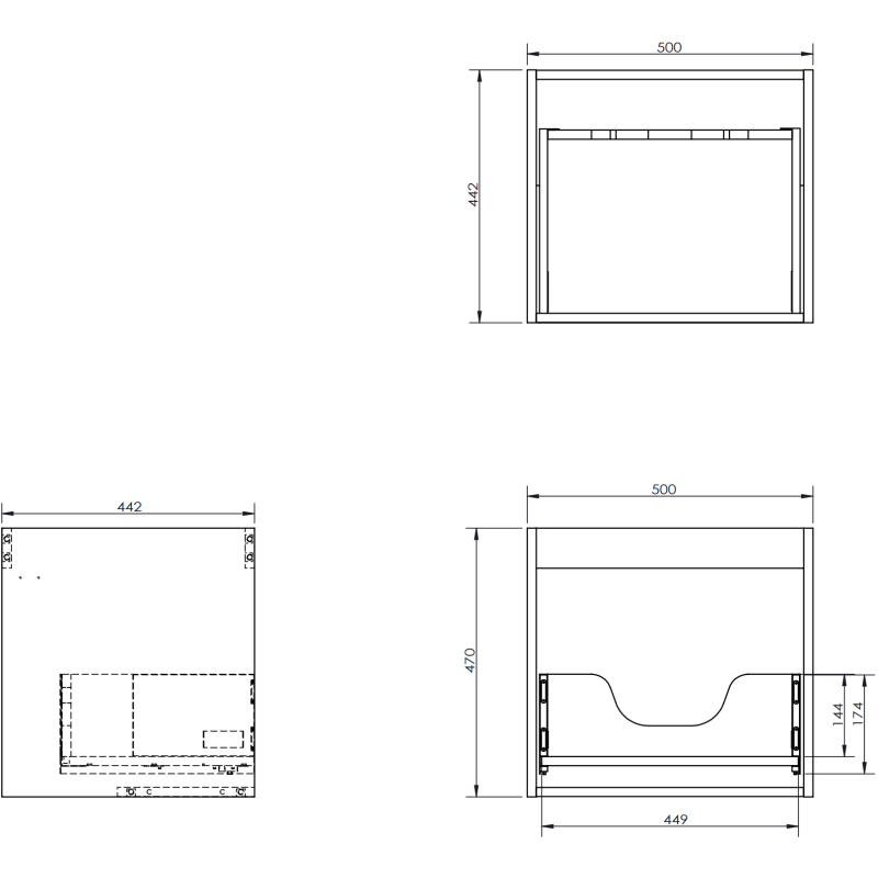 Mexen Rivel dulap baie sub lavoar 50 cm cu blat, 1 sertar, canelat, negru mat - 91A20-05047-1-BFC71