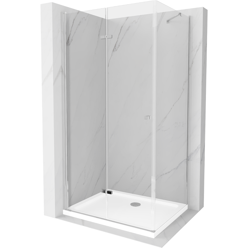 Mexen Lima cabină de duș pliabilă 110 x 90 cm, transparent, Crom + cadă de duș Flat - 856-110-090-01-00-4010