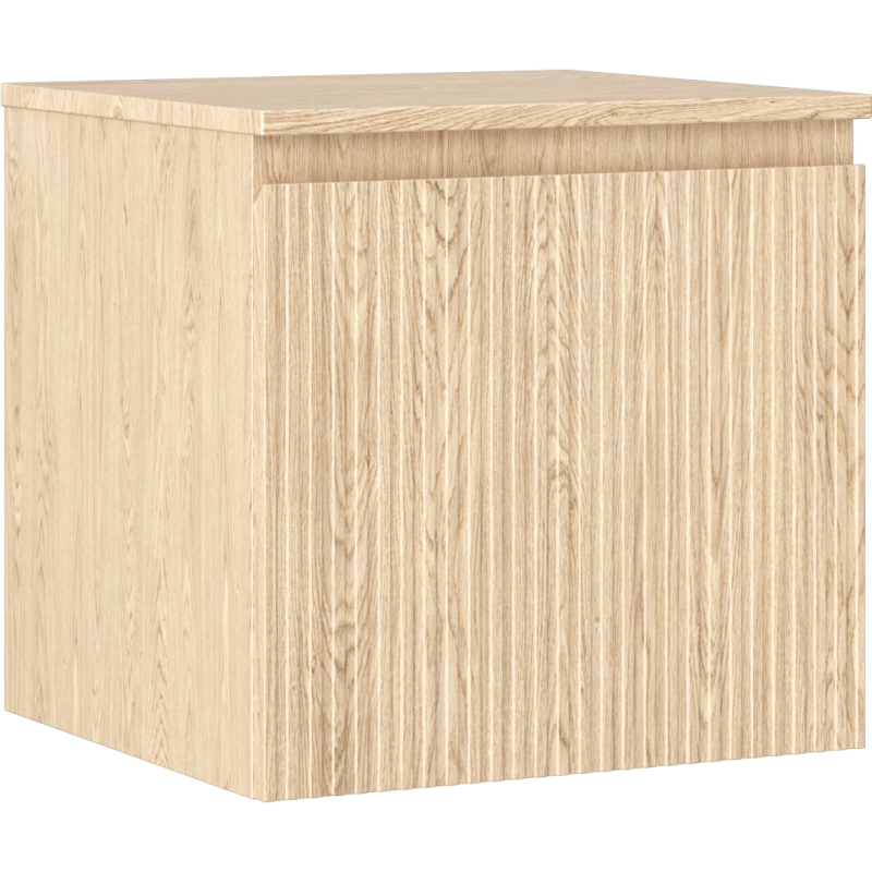 Mexen Rivel 50 cm-es mosdó alatti fürdőszobai szekrény lappal, 1 fiókos, barázdált, tölgy - 91A20-05047-1-BFC81