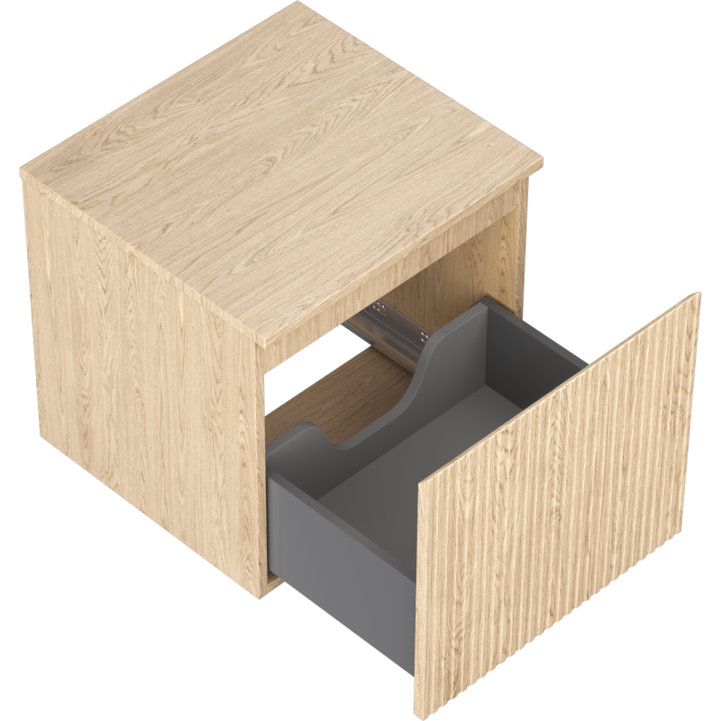 Mexen Rivel dulap baie pentru lavoar de 50 cm cu blat, 1 sertar, canelat, stejar - 91A20-05047-1-BFC81