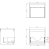 Mexen Rivel dulap pentru baie sub lavoar 50 cm cu blat, 1 sertar, striat, stejar - 91A20-05047-1-BFC81
