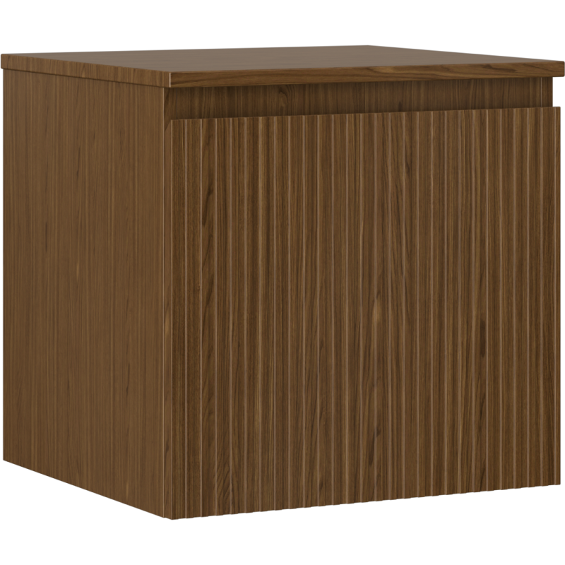 Mexen Rivel dulap baie sub lavoar 50 cm cu blat, 1 sertar, canelat, nuc - 91A20-05047-1-BFC86