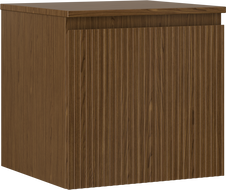 Mexen Rivel 50 cm-es mosdó alatti fürdőszobai szekrény lappal, 1 fiók, bordázott, dió - 91A20-05047-1-BFC86