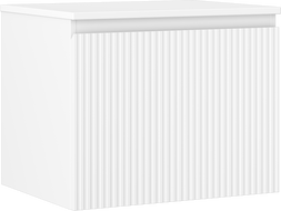 Mexen Rivel fürdőszobai szekrény mosdó alatti 60 cm-es pulttal, 1 fiók, bordázott, fehér matt - 91A20-06047-1-BFC01