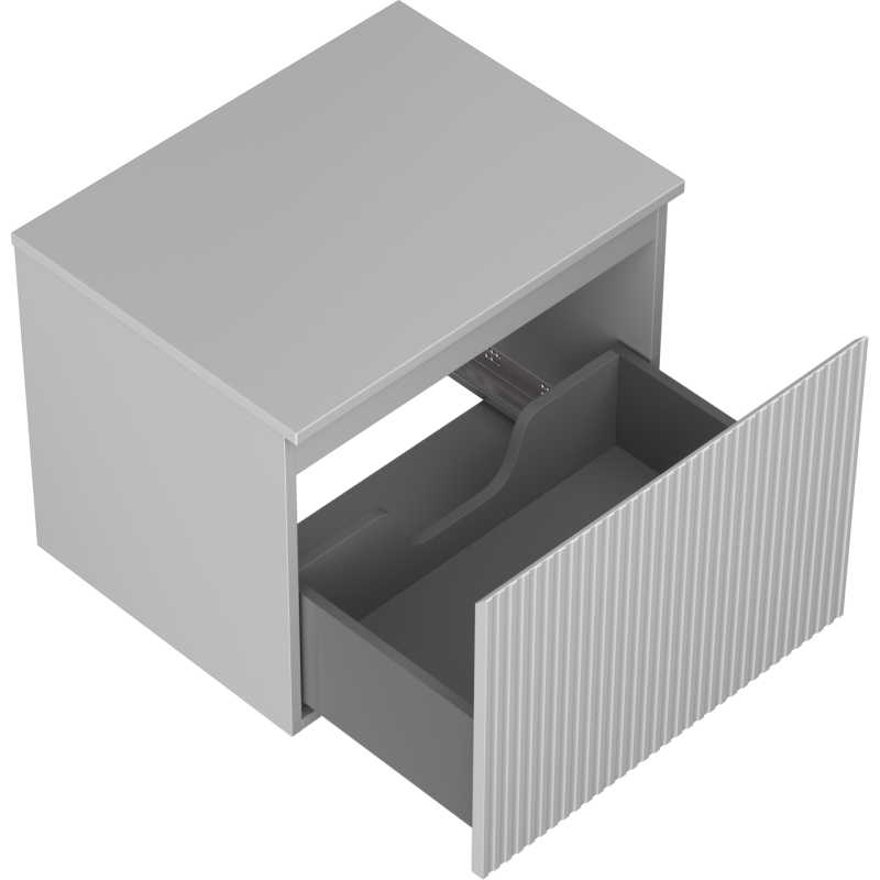 Mexen Rivel dulap pentru baie sub chiuvetă de 60 cm cu blat, 1 sertar, texturat, gri mat - 91A20-06047-1-BFC62