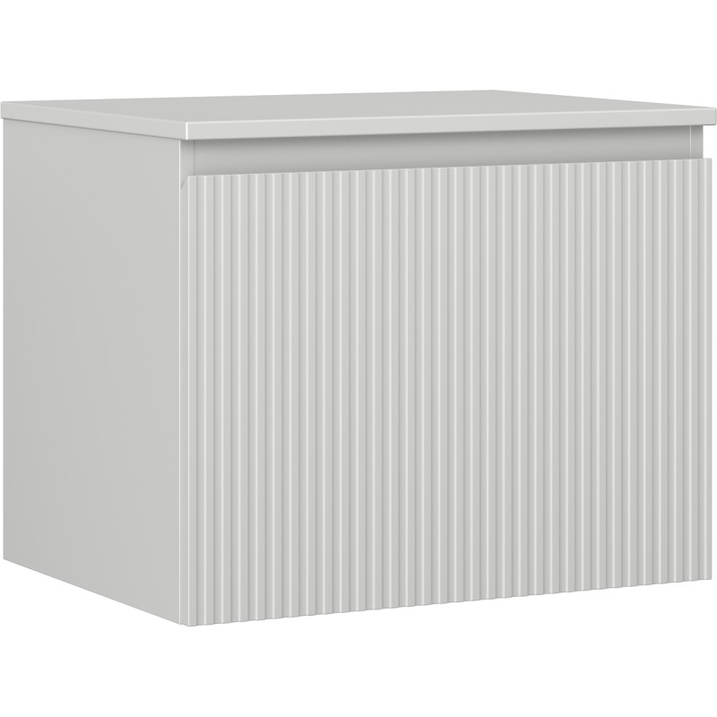 Mexen Rivel dulap baie sub lavoar 60 cm cu blat, 1 sertar, riflat, gri mat - 91A20-06047-1-BFC62