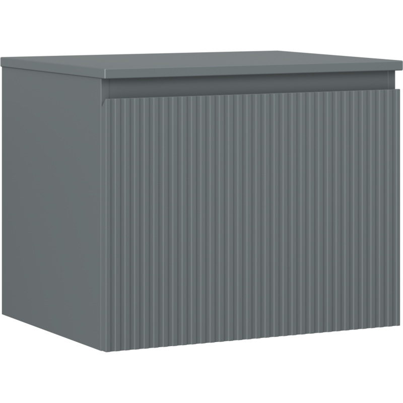 Mexen Rivel dulap de baie pentru lavoar 60 cm cu blat, 1 sertar, cu striații, grafit mat - 91A20-06047-1-BFC66