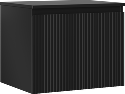 Mexen Rivel 60 cm-es mosdó alatti fürdőszobaszekrény munkalappal, 1 fiók, bordázott, fekete matt - 91A20-06047-1-BFC71