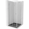 Mexen Lima cabina de duș pliabilă 90 x 90 cm, transparentă, crom + cadă Flat, neagră - 856-090-090-01-00-4070