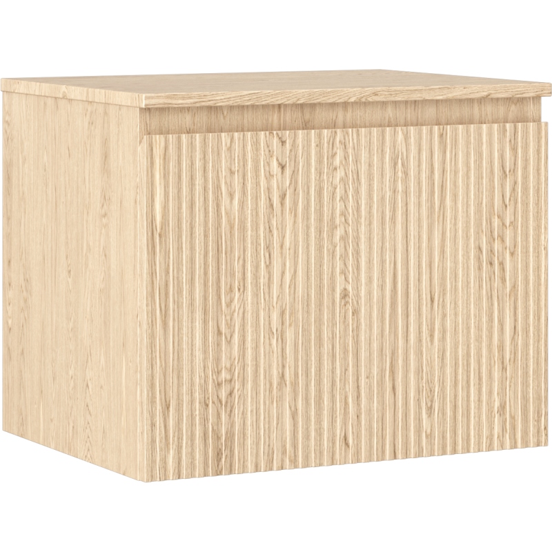 Mexen Rivel dulap de baie pentru lavoar 60 cm cu blat, 1 sertar, canelat, stejar - 91A20-06047-1-BFC81