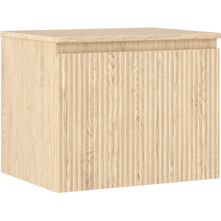 Mexen Rivel fürdőszobai szekrény mosdó alá 60 cm munkalappal, 1 fiók, bordázott, tölgy - 91A20-06047-1-BFC81