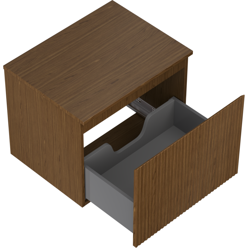 Mexen Rivel dulap baie sub lavoar 60 cm cu blat, 1 sertar, canelat, nuc - 91A20-06047-1-BFC86