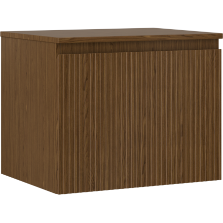 Mexen Rivel dulap baie suspendat de 60 cm cu blat, 1 sertar, striat, nuc - 91A20-06047-1-BFC86