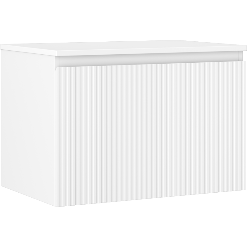 Mexen Rivel dulap de baie sub chiuvetă 70 cm cu blat, 1 sertar, canelat, alb mat - 91A20-07047-1-BFC01