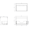 Mexen Rivel dulap baie pentru lavoar 70 cm cu blat, 1 sertar, canelat, alb mat - 91A20-07047-1-BFC01