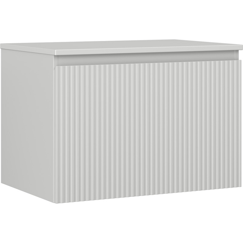 Mexen Rivel dulap baie sub lavoar de 70 cm cu blat, 1 sertar, striat, gri mat - 91A20-07047-1-BFC62