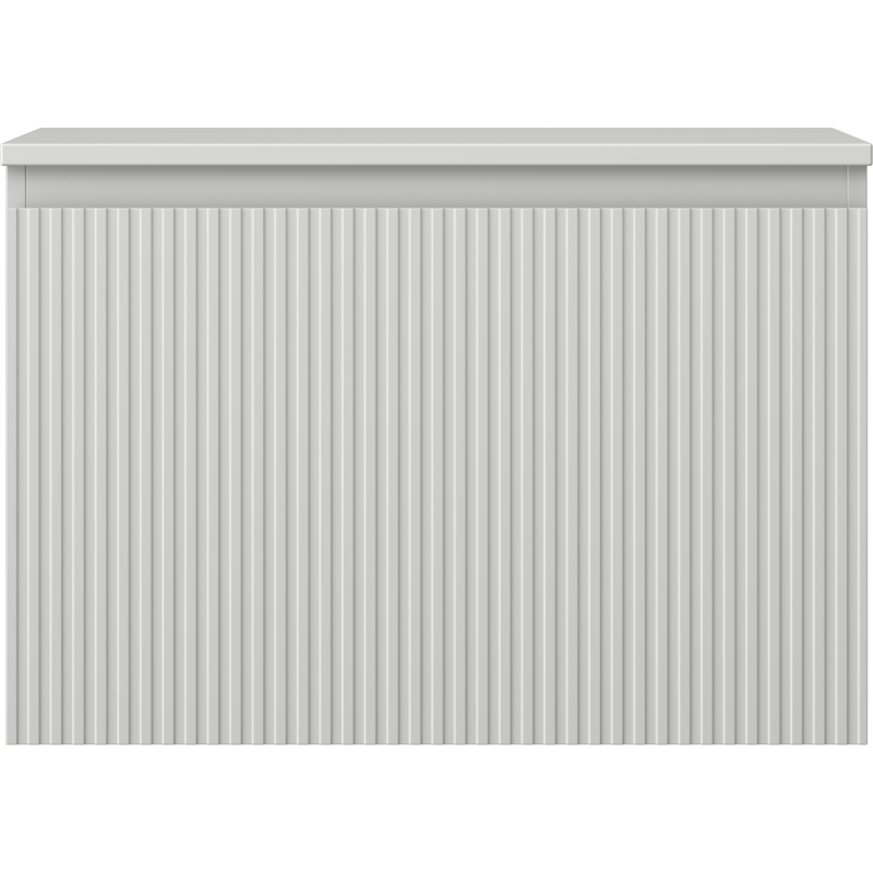 Mexen Rivel 70 cm-es fürdőszobai szekrény munkalappal, 1 fiók, bordázott, szürke matt - 91A20-07047-1-BFC62