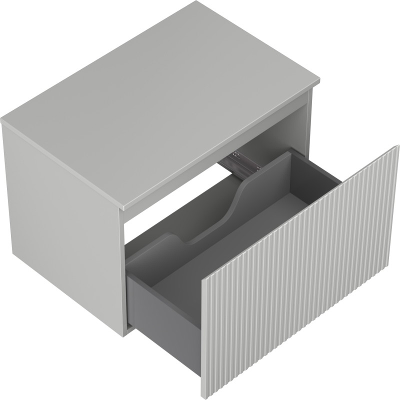 Mexen Rivel dulap baie sub lavoar de 70 cm cu blat, 1 sertar, striat, gri mat - 91A20-07047-1-BFC62