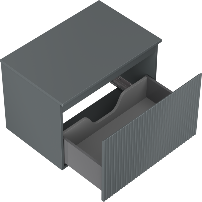 Mexen Rivel dulap baie sub chiuvetă de 70 cm cu blat, 1 sertar, canelat, grafit mat - 91A20-07047-1-BFC66