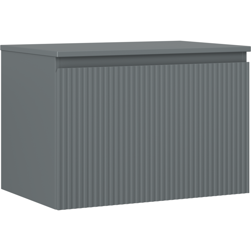 Mexen Rivel dulap baie sub chiuvetă de 70 cm cu blat, 1 sertar, canelat, grafit mat - 91A20-07047-1-BFC66