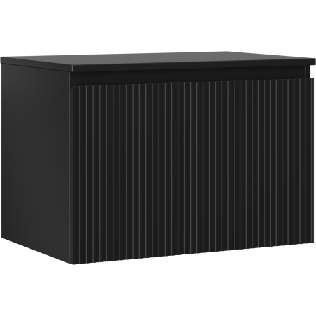 Mexen Rivel dulap de baie sub chiuvetă 70 cm cu blat, 1 sertar, striat, negru mat - 91A20-07047-1-BFC71