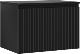 Mexen Rivel dulap baie de 70 cm cu blat, 1 sertar, canelat, negru mat - 91A20-07047-1-BFC71