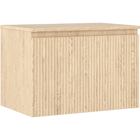 Mexen Rivel 70 cm-es mosdószekrény pultrésszel, 1 fiókkal, bordázott, tölgy - 91A20-07047-1-BFC81