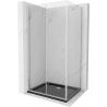 Mexen Lima cabină de duș pliabilă 120 x 90 cm, transparentă, cromată + cadă de duș Flat, neagră - 856-120-090-01-00-4070