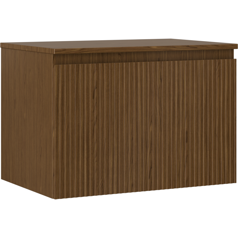 Mexen Rivel dulap baie sub chiuvetă 70 cm cu blat, 1 sertar, canelat, nuc - 91A20-07047-1-BFC86