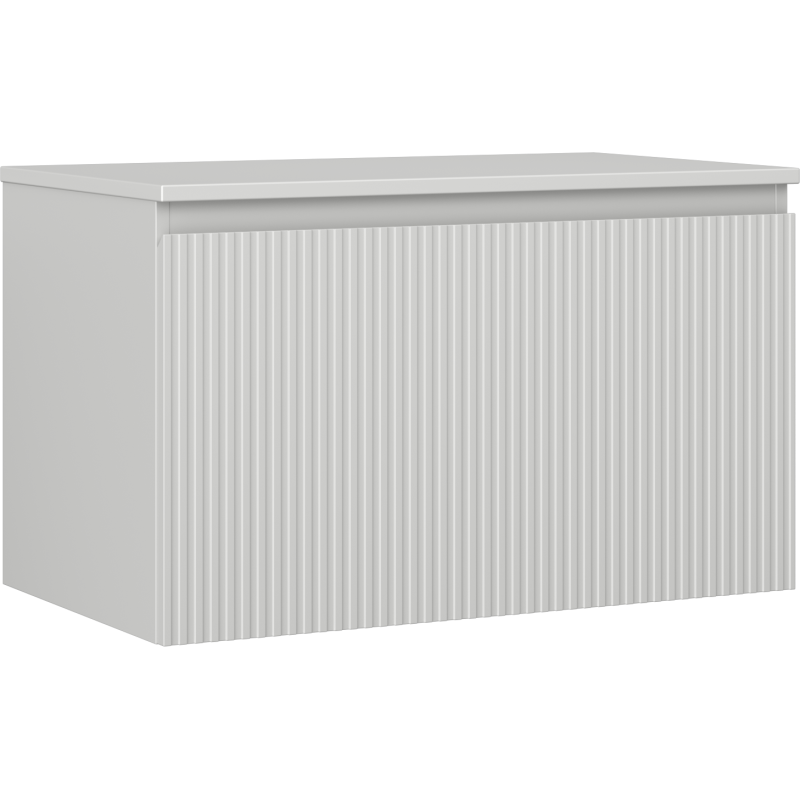 Mexen Rivel dulap de baie sub chiuvetă 80 cm cu blat, 1 sertar, canelat, gri mat - 91A20-08047-1-BFC62