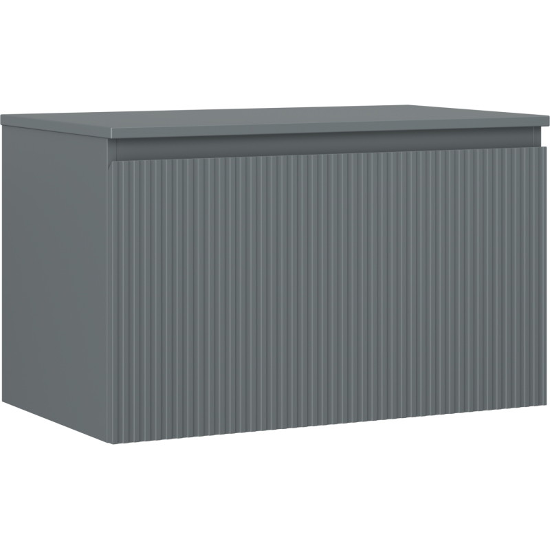Mexen Rivel fürdőszobai mosdó alatti szekrény 80 cm munkalappal, 1 fiók, barázdált, grafit matt - 91A20-08047-1-BFC66