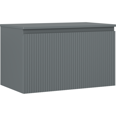 Mexen Rivel dulap baie sub-lavoar 80 cm cu blat, 1 sertar, canelat, grafit mat - 91A20-08047-1-BFC66