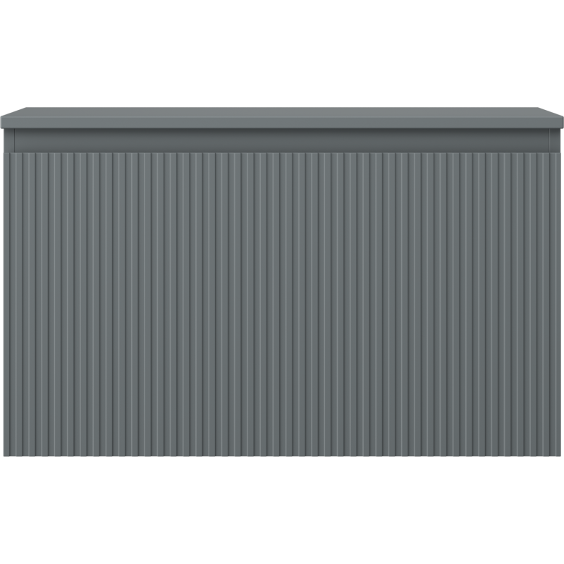 Mexen Rivel dulap baie sub-lavoar 80 cm cu blat, 1 sertar, canelat, grafit mat - 91A20-08047-1-BFC66