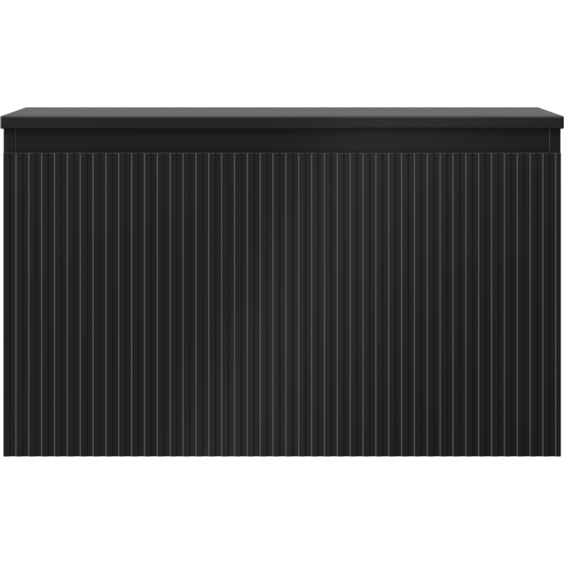 Mexen Rivel dulap de baie pentru chiuvetă, 80 cm, cu blat, 1 sertar, canelat, negru mat - 91A20-08047-1-BFC71