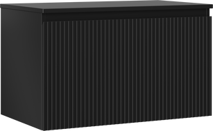 Mexen Rivel dulap băiță sub lavoar 80 cm cu blat, 1 sertar, canelat, negru mat - 91A20-08047-1-BFC71