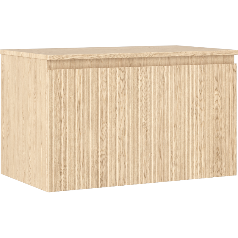 Mexen Rivel fürdőszobai szekrény mosdó alatti 80 cm munkalappal, 1 fiók, redőzött, tölgy - 91A20-08047-1-BFC81