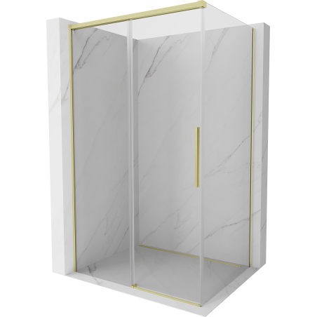 Mexen Rox cabină de duș glisantă 110 x 75 cm, transparentă, aurie periată - 8C2-110-075-55-00