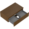 Mexen Rivel dulap baie sub chiuvetă 80 cm cu blat, 1 sertar, riflat, nuc - 91A20-08047-1-BFC86