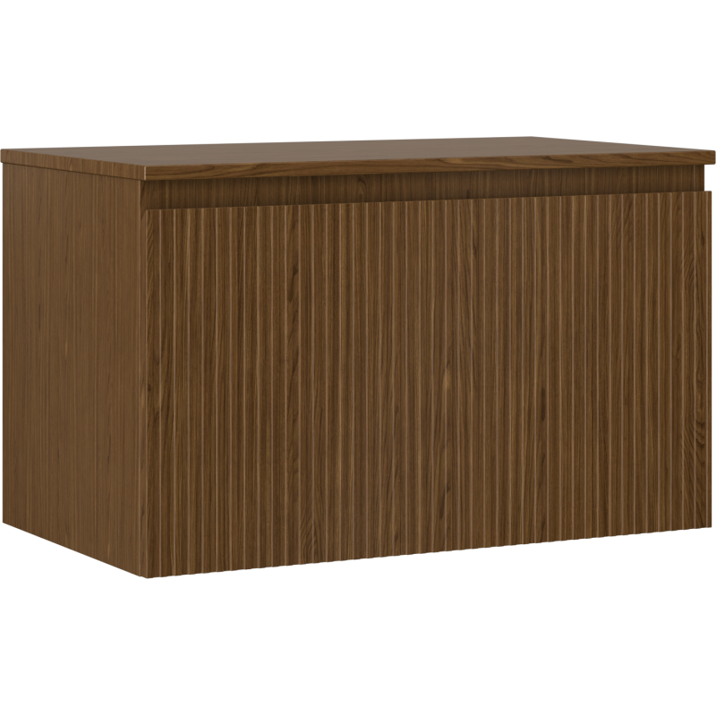 Mexen Rivel dulap baie sub chiuvetă 80 cm cu blat, 1 sertar, cu caneluri, nuc - 91A20-08047-1-BFC86