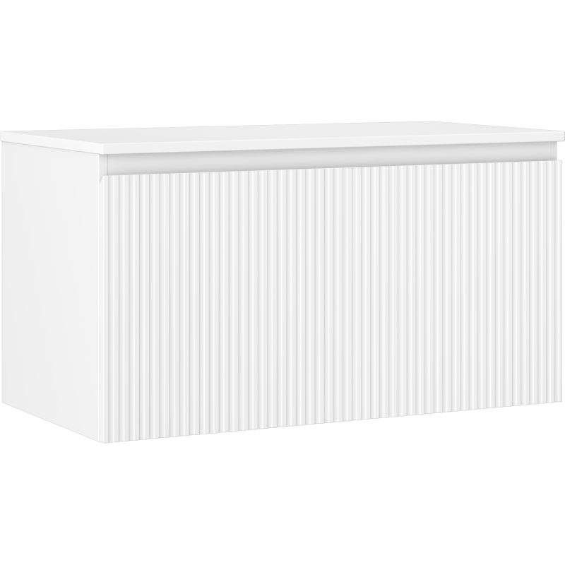 Mexen Rivel dulap de baie sub lavoar 90 cm cu blat, 1 sertar, canelat, alb mat - 91A20-09047-1-BFC01